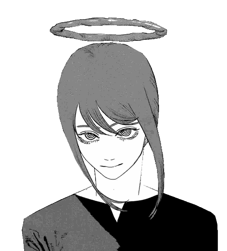 Girl With Angel Halo Black And White