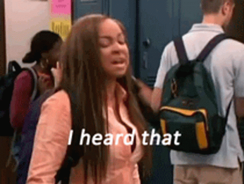 Girl With Backpack In Front Of Locker I Heard That GIF