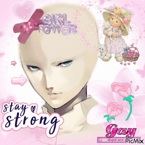 Girl With Bandage Saying Girl Power GIF