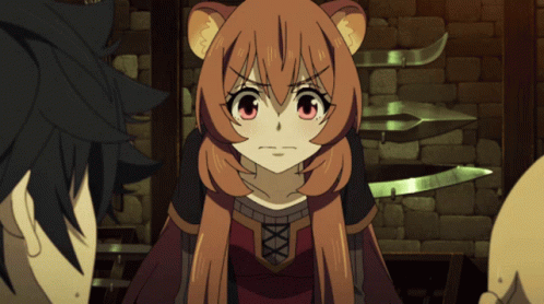 Girl With Bear Ears And Red Eyes Looking