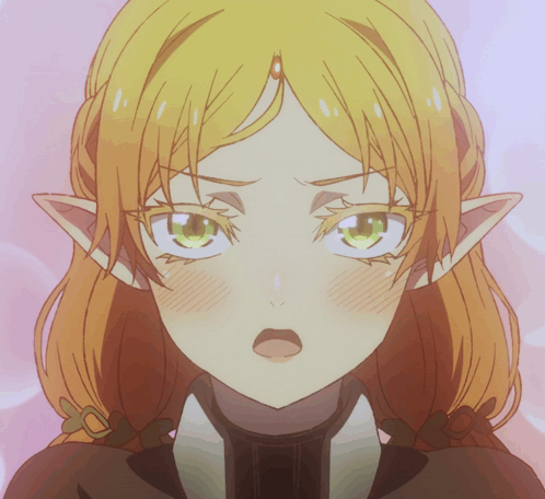 Girl with Blonde Hair and Green Eyes Surprised