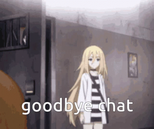 Girl With Blonde Hair In Dark Room Saying Goodbye Chat GIF