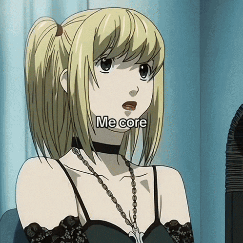 Girl With Blonde Hair Saying Me Core GIF