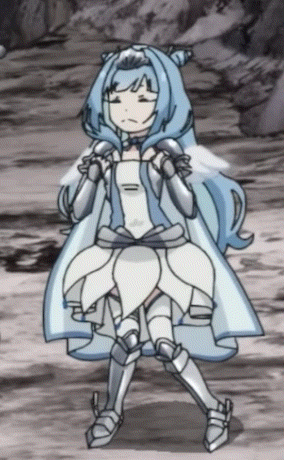 Girl with Blue Hair and Armor