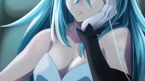 Girl With Blue Hair and Black Glove