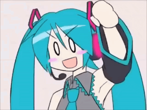 Girl With Blue Hair And Headphones GIF