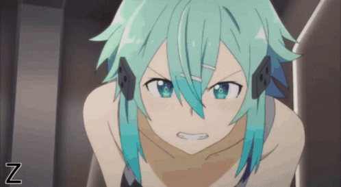 Girl with Blue Hair and Letter Z