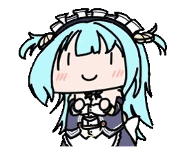 Girl with Blue Hair and Maid Outfit