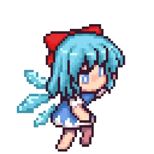 Girl with Blue Hair and Red Bow
