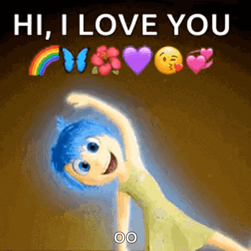 Girl With Blue Hair Doing Yoga Saying Hi I Love You