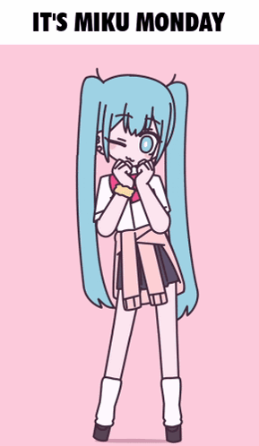 Girl With Blue Hair Miku Monday GIF