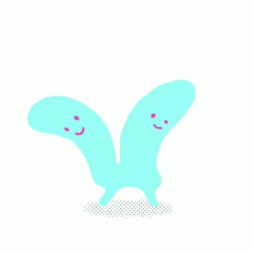 Girl With Blue Hair on Pink Background