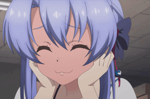Girl with Blue Hair Smiling