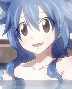 Girl with Blue Hair Taking Bath
