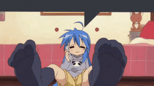 Girl with Blue Hair Talking on Phone