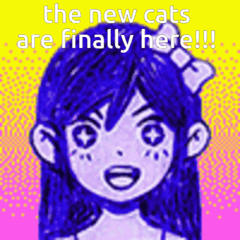 Girl with Blue Hair The New Cats Are Here