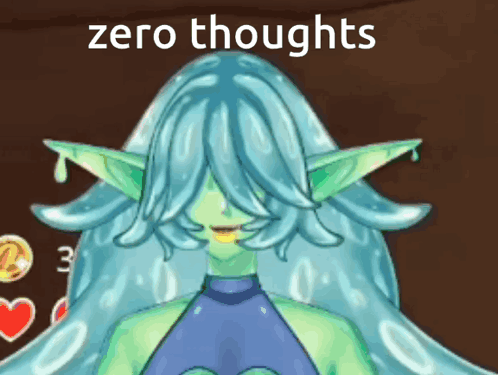 Girl with Blue Hair Zero Thoughts