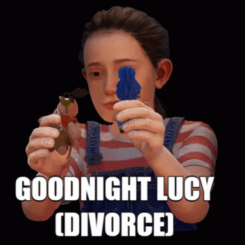 Girl with Blue Object Goodnight Lucy (Divorce)