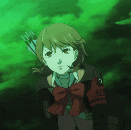 Girl With Bow And Arrow In S.E.P. Uniform GIF