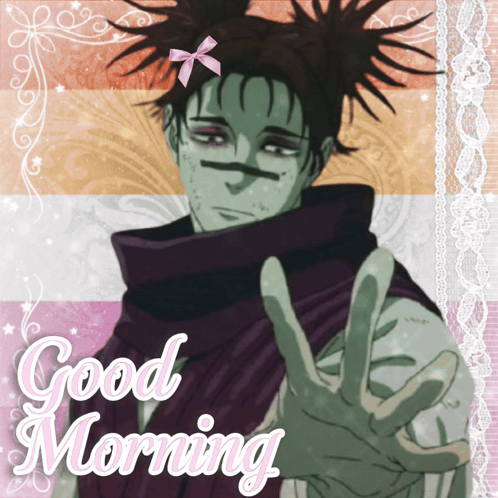 Girl With Bow In Hair Saying Good Morning GIF