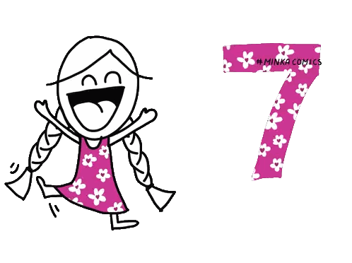 Girl with Braids and Number Seven