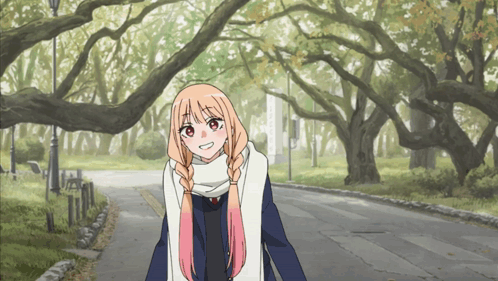 Girl With Braids Walking Down Road