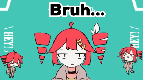 Girl with Bruh Text