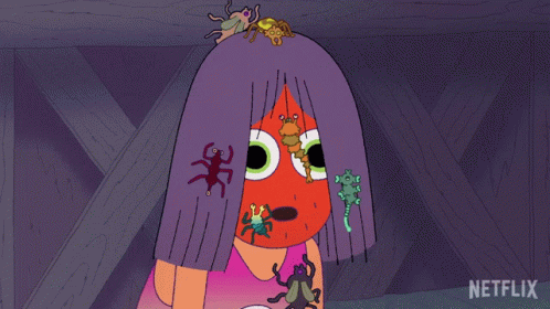 Girl With Bugs in Hair and Netflix Logo