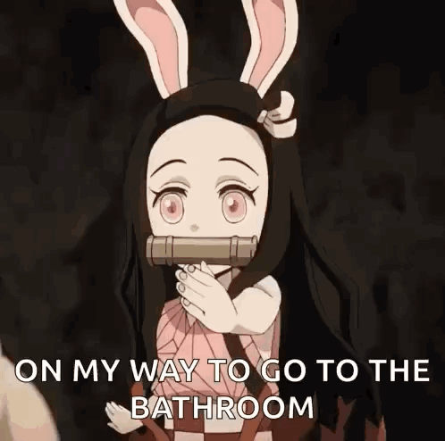 Girl With Bunny Ears Hand to Mouth