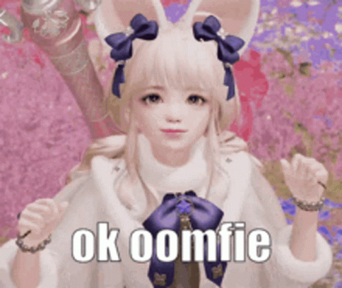 Girl With Bunny Ears In White Coat Ok Oomfie GIF