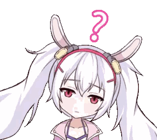 Girl with Bunny Ears Question Mark
