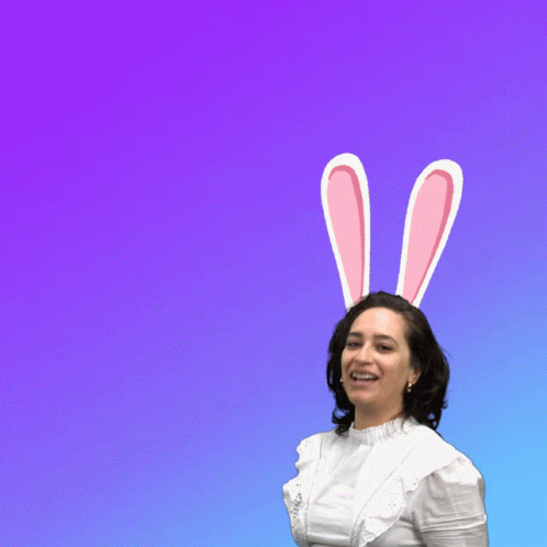 Girl With Bunny Head Good Morning Happy Easter GIF