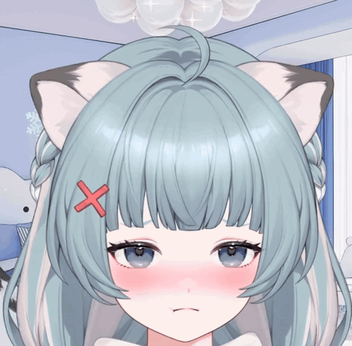 Girl with Cat Ear and Red Cross Hair