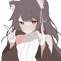 Girl with Cat Ear Giving Thumbs Up