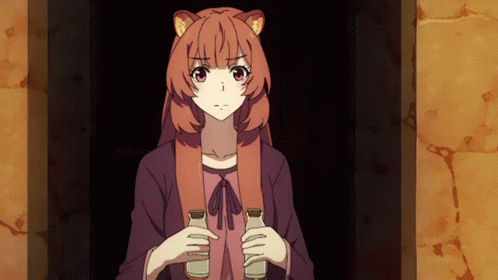 Girl With Cat Ear Holding Two Bottles