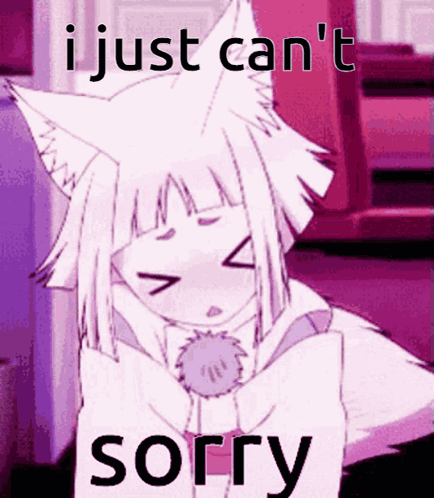 Girl with Cat Ear Saying Sorry