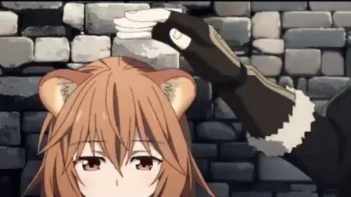 Girl With Cat Ear Standing In Front Of Stone Wall GIF