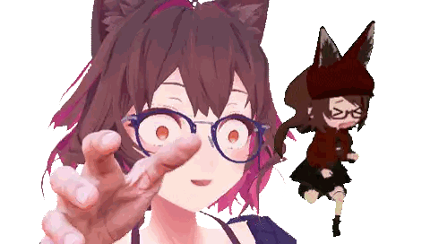 Girl with Cat Ears and Glasses Reaching Out