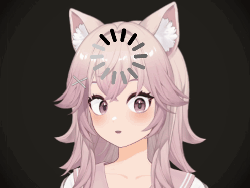 Girl With Cat Ears And Loading Wheel GIF