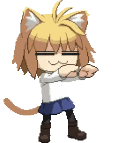 Girl With Cat Ears and Tail