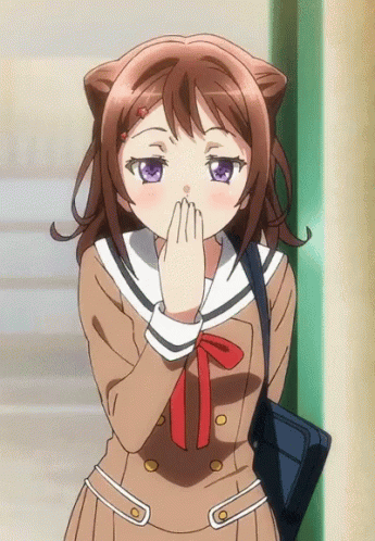 Girl With Cat Ears Covering Mouth GIF