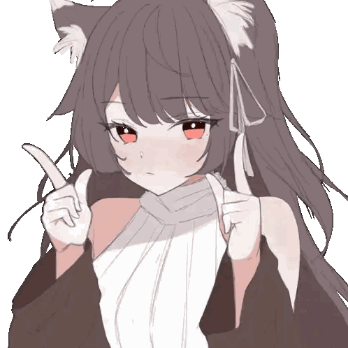 Girl with Cat Ears Giving Peace Sign
