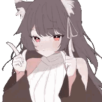 Girl with Cat Ears Giving Thumbs Up