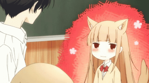 Girl With Cat Ears Looking at Man