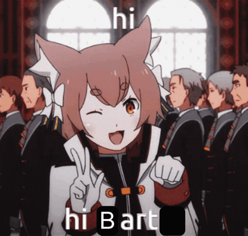 Girl With Cat Ears Saying Hi Bart