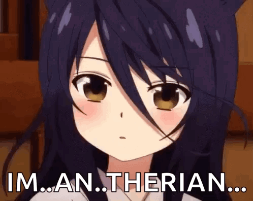 Girl With Cat Ears Saying Im A Therian GIF