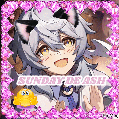 Girl with Cat Ears Saying Sunday de Ash