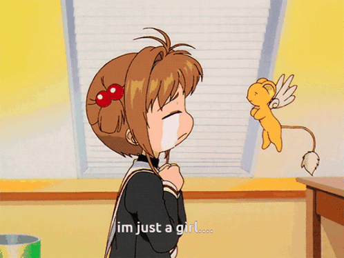 Girl With Cherry In Hair Saying Im Just A Girl GIF