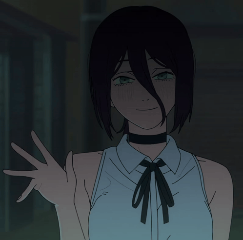 Girl With Choker Giving Peace Sign GIF