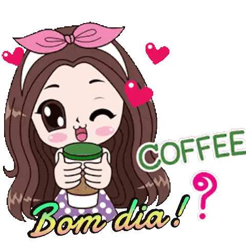 Girl With Coffee Bom Dia
